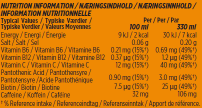 Nutritional Values Nutramino Heat